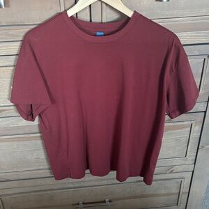 Burgundy Short Sleeve Vintage Tee